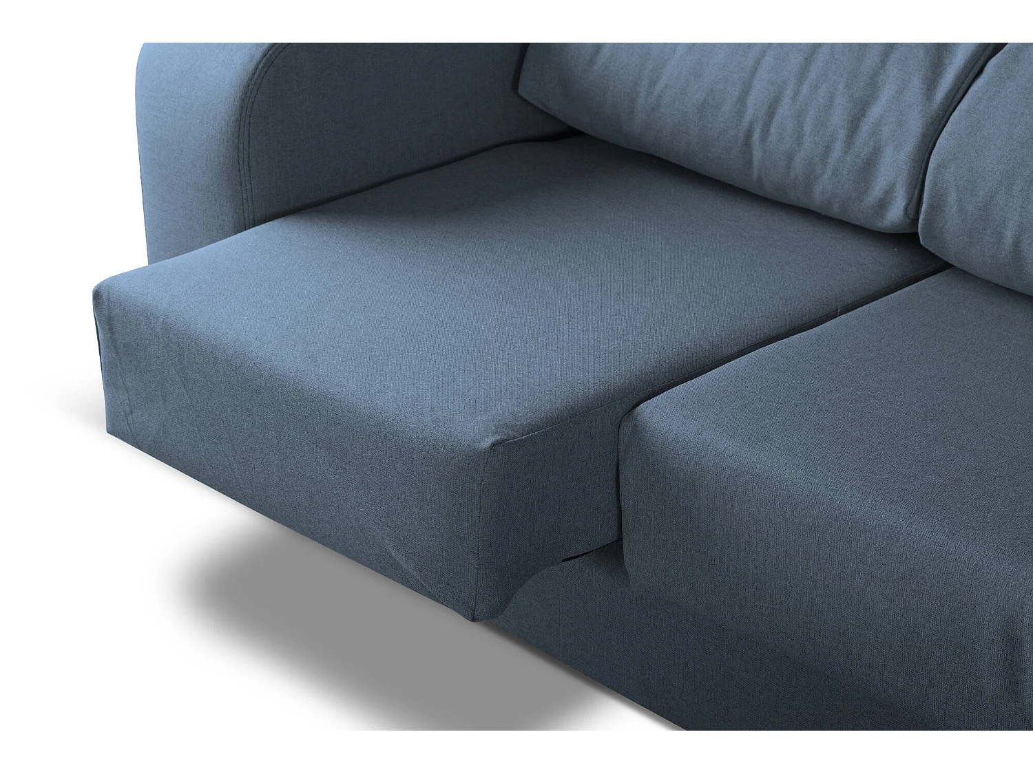 Canapé fixe Zuma, Canapé 3 places en tissu rembourré, Canapé inclinable multiposition, 190x80h95 cm, Bleu clair