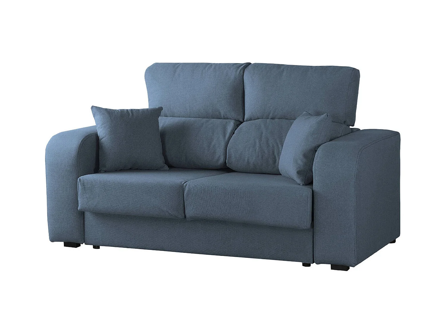 Canapé fixe Zuma, Canapé 3 places en tissu rembourré, Canapé inclinable multiposition, 190x80h95 cm, Bleu clair
