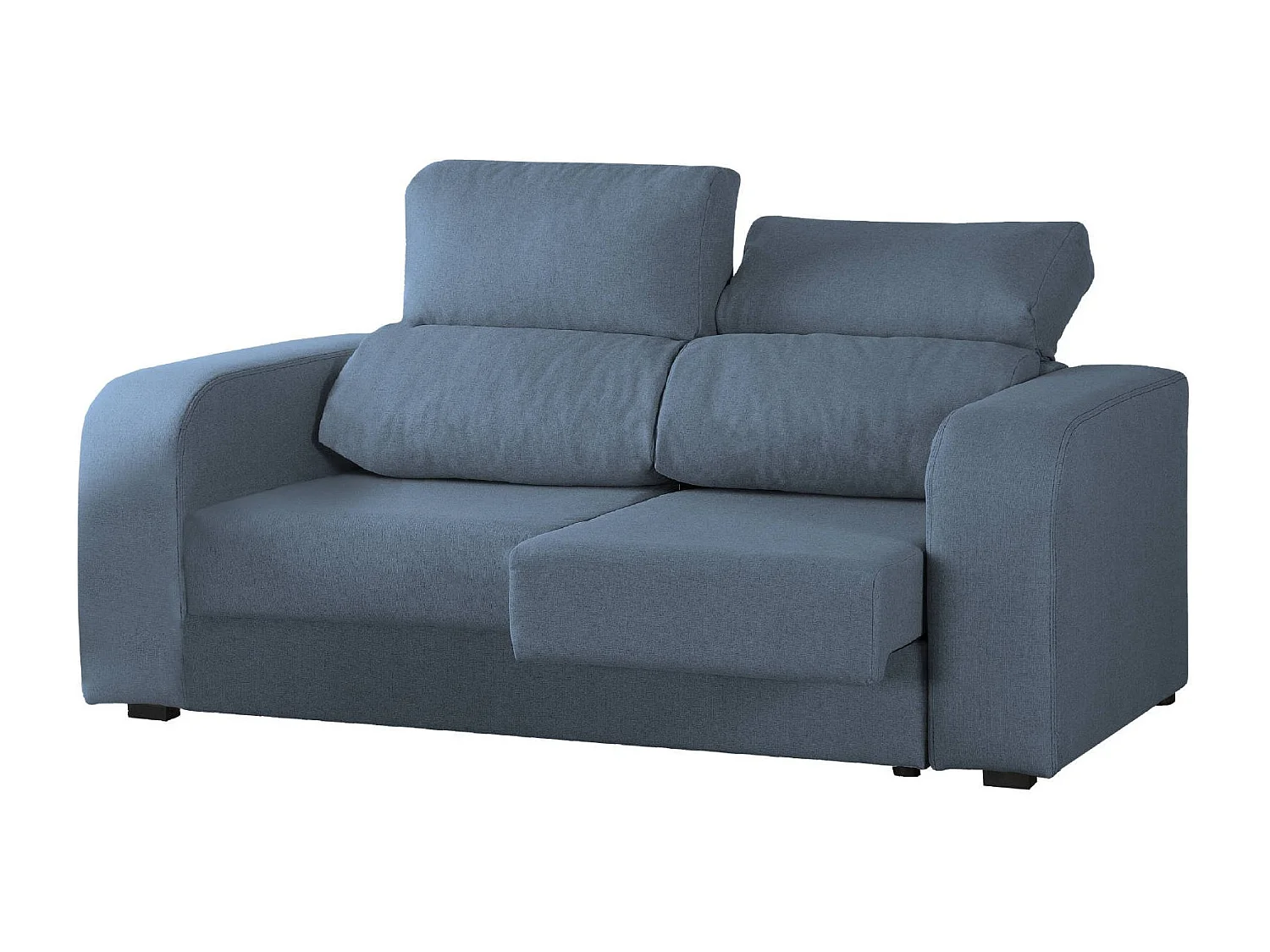 Canapé fixe Zuma, Canapé 3 places en tissu rembourré, Canapé inclinable multiposition, 190x80h95 cm, Bleu clair