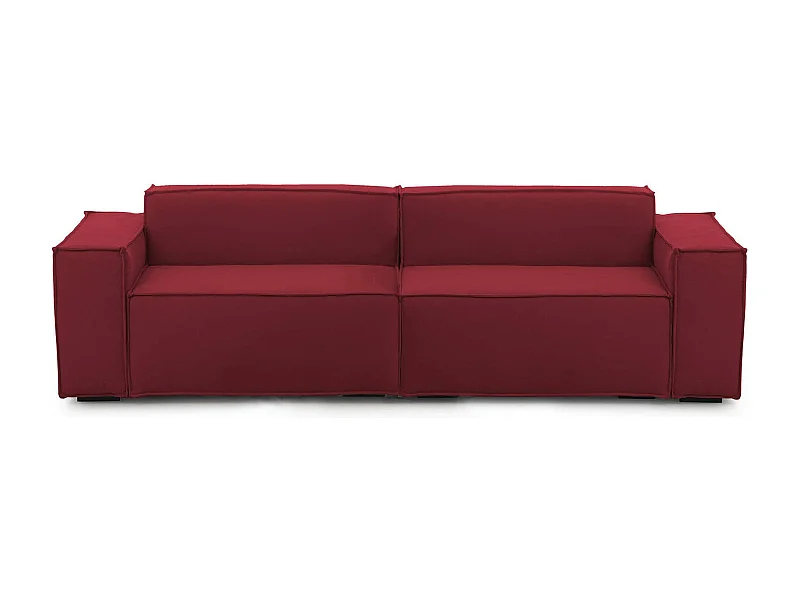 Talamo Italië 3-zitsbank Simona 95x260 cm Rood Afneembaar Oekotext-gecertificeerd, Wasbaar Made in Italy