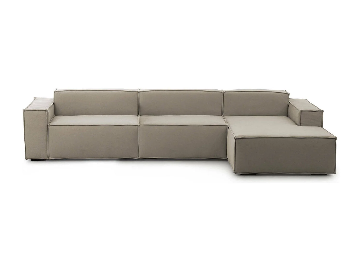Talamo Italia Vaste Bank met Peninsula Raffaella 170x340 cm Grijs Taupe, Afneembaar, Modulaire, Oeko-Tex Gecertificeerd, Wasbaar, Made in Italy
