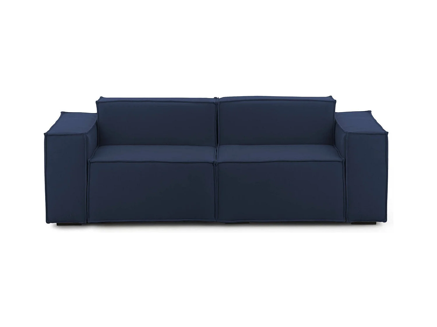 Paola vaste bank, 2-zits lineaire modulaire bank, 100% Made in Italy, Moderne woonkamerbank in stof, 220x95h70 cm, Blauw