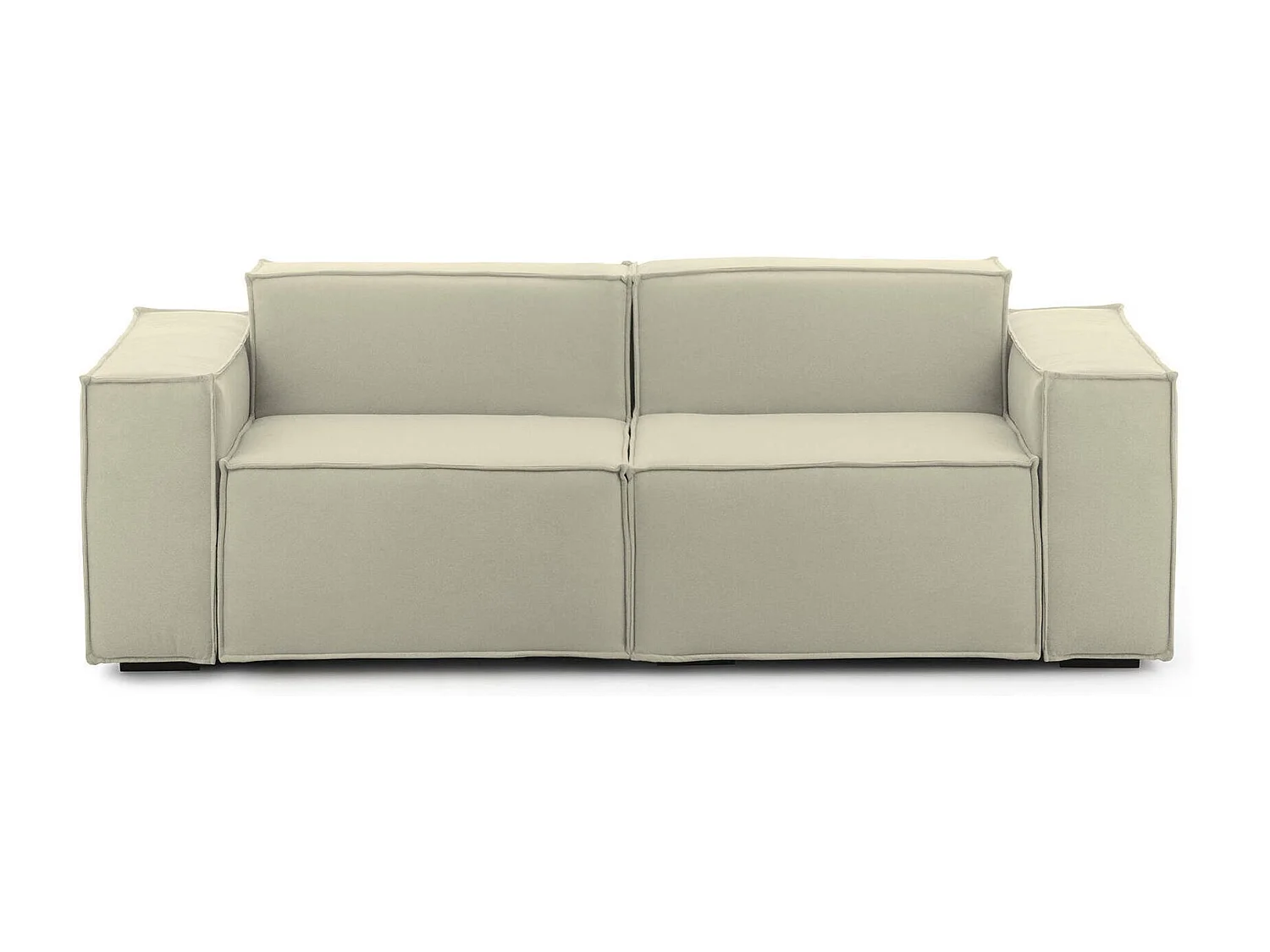 Talamo Italia 2-zits bank Paola 95x220x70h cm Beige Afneembaar Wasbaar, met armleuningen, Made in Italy