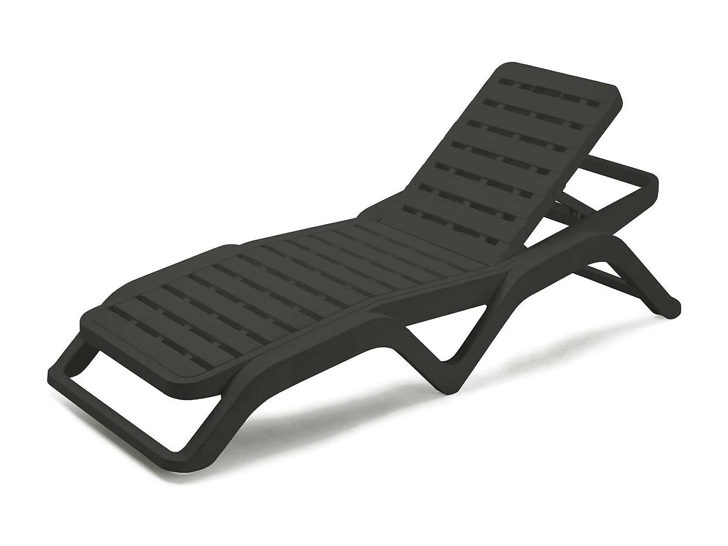 Chaise longue Ercolano, Chaise longue de jardin réglable, Chaise longue d'extérieur, 100% Made in Italy, 192x72h100 cm, Anthracite