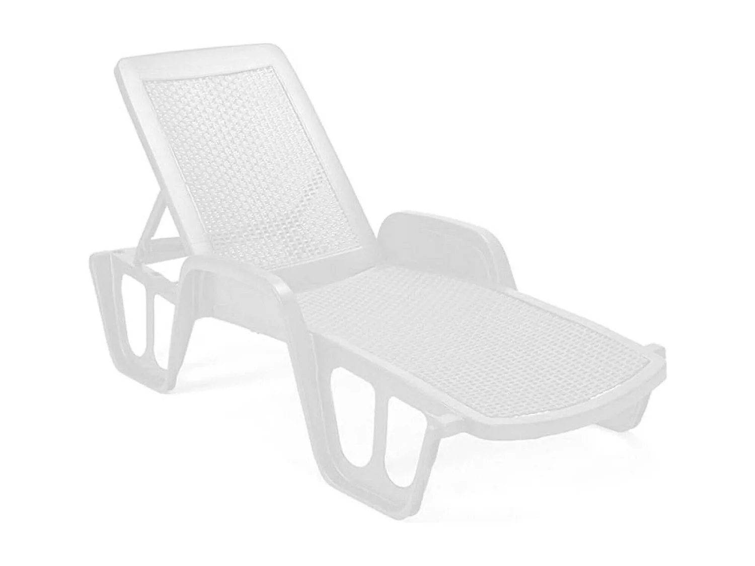 Chaise longue Milano, Chaise longue de jardin réglable avec accoudoirs, Chaise longue d'extérieur, 100% Made in Italy, 192x71h100 cm, Blanc