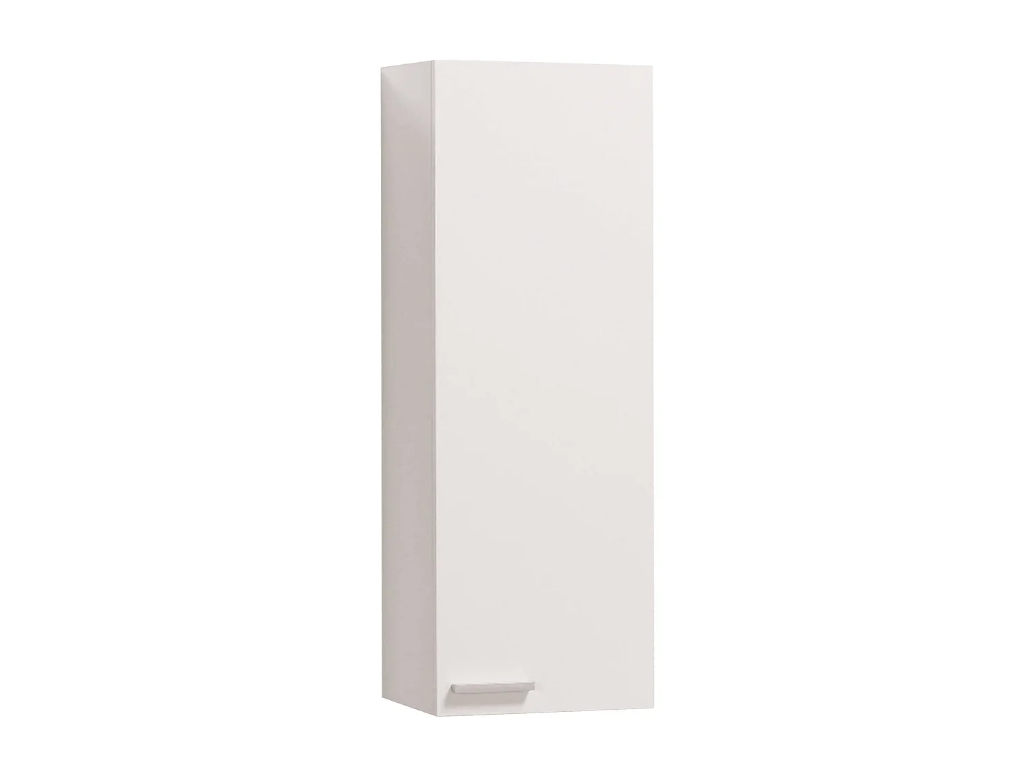 Columna de baño Dmonald, Mueble columna para baño con 1 puerta, Mueble de pared suspendido con 1 balda, 30x25h85 cm, Blanco brillante
