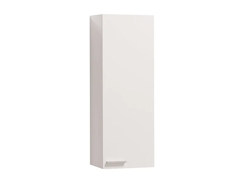 Columna de baño Dmonald, Mueble columna para baño con 1 puerta, Mueble de pared suspendido con 1 balda, 30x25h85 cm, Blanco brillante