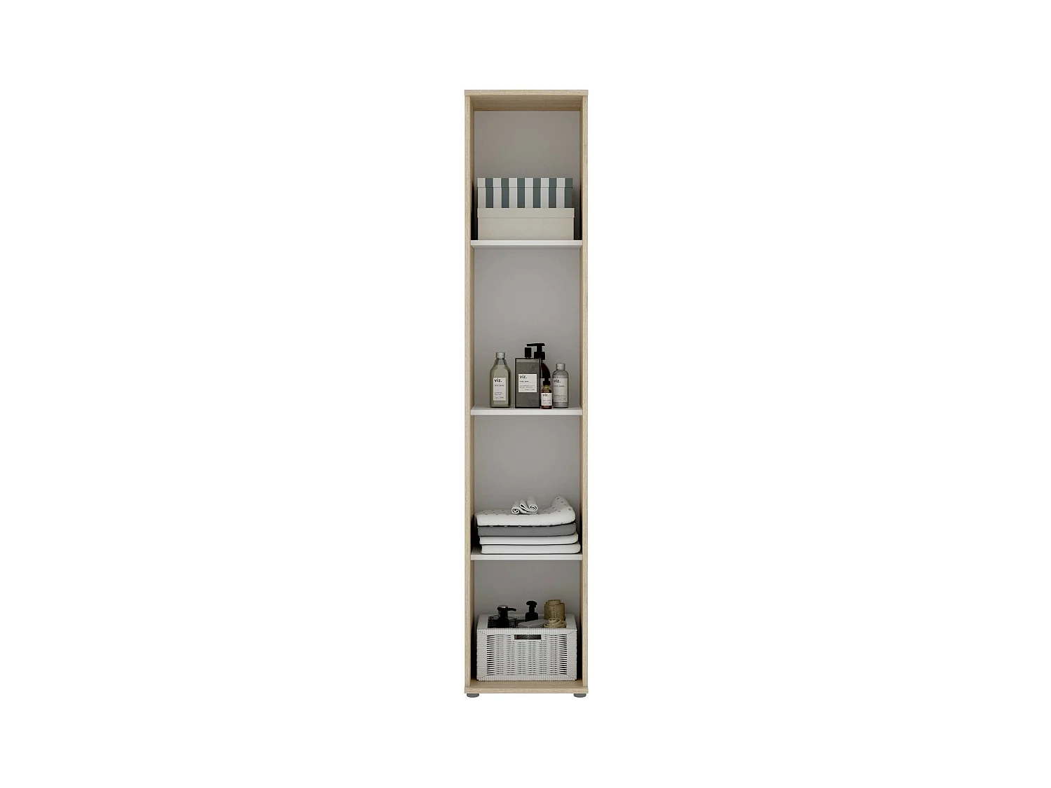 Armoire polyvalente Lagalb, Meuble de rangement multifonctionnel, armoire 1 porte, 39x35h190 cm, Chêne