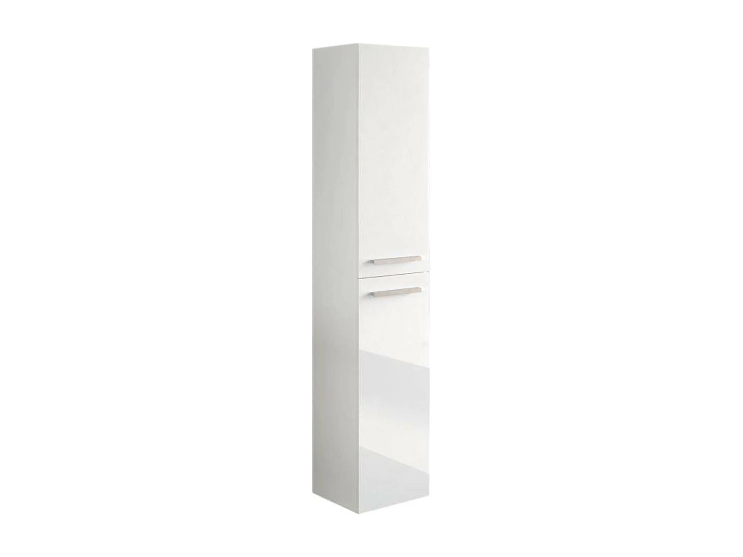Dmora - Mobile colonna Notte, 30x25h150 cm, Bianco lucido