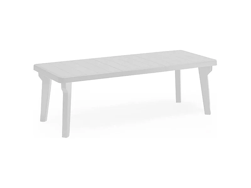 Tisch im Freien Mercurio, Rechteckiger Tisch, Ausziehbarer Garten- oder Stehtisch, 100% Made in Italy, 160-220x90h74 cm, Weiß
