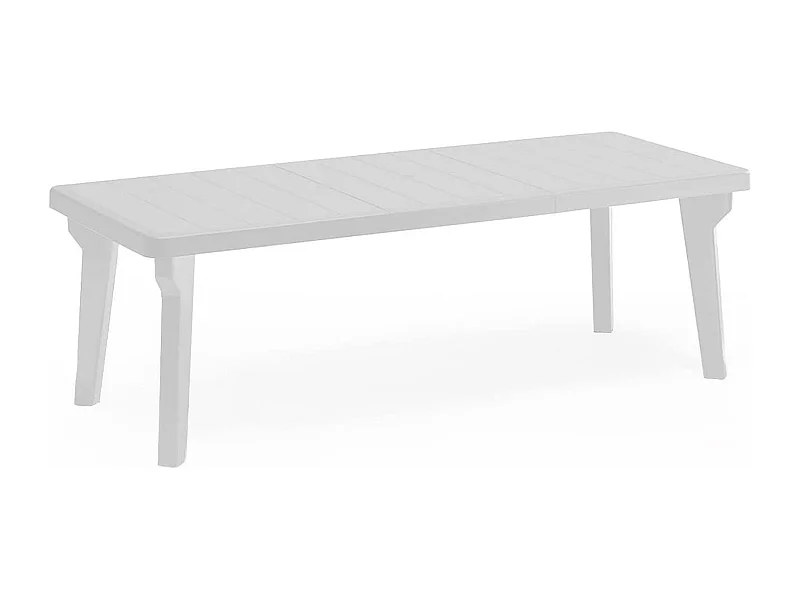 Mesa externa Mercurio, Mesa retangular, Mesa extensível de jardim ou bar, 100% Fabricado na Itália, 160-220x90h74 cm, Branco