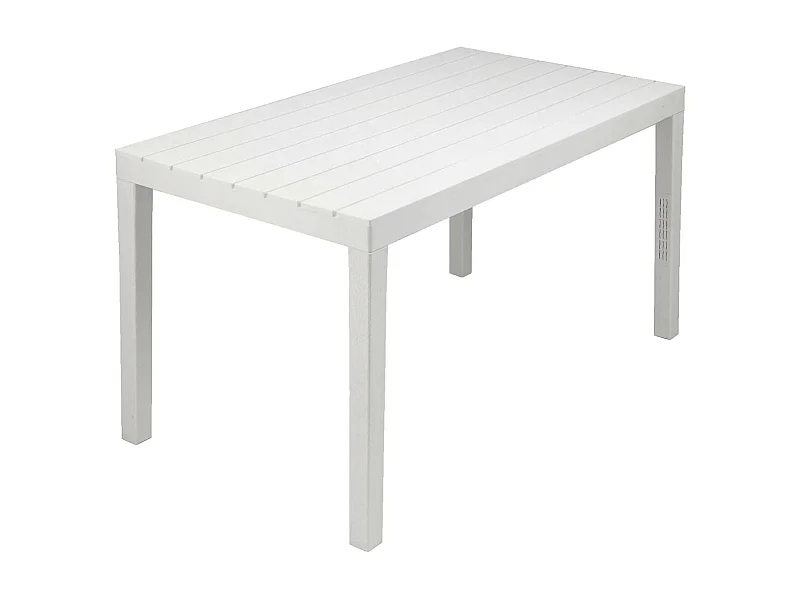 Vasto buitentafel, rechthoekige eettafel, multifunctionele tuintafel voor binnen en buiten, 100% gemaakt in Italië, 138x78h72 cm, wit