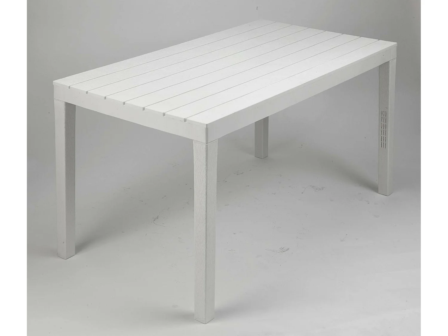 Mesa externa Vasto, Mesa de jantar retangular, Mesa multiuso para jardim interno e externo, 100% Fabricado na Itália, 138x78h72 cm, Branco