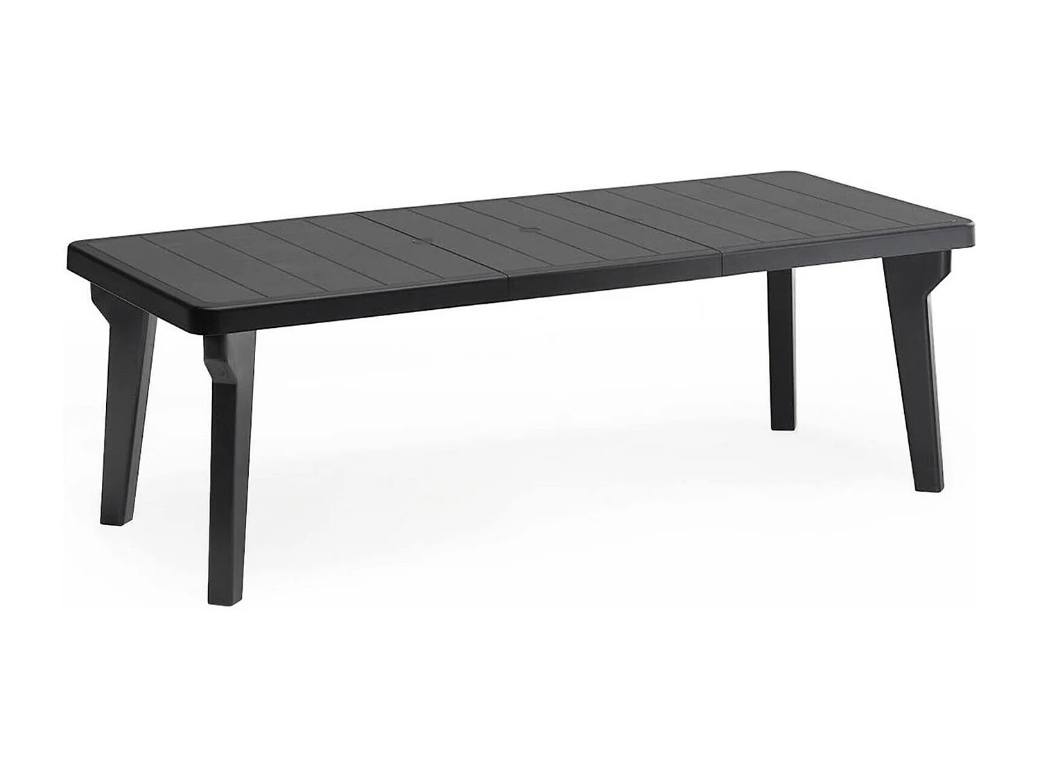 Dmora Buiten Tafel Mercurio 90x160x74h cm Zwart Antraciet 10 Pers. Uitschuifbare Midden-Aanpassing, Schokbestendig, Waterdicht Made in Italy