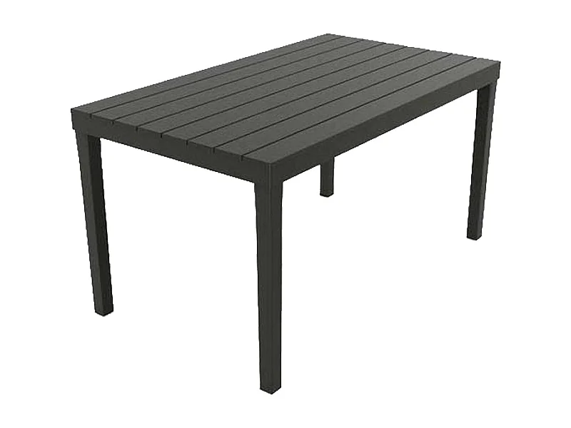 Gartentisch Vasto, Rechteckiger Esstisch, Mehrzweck-Gartentisch für den Innen- und Außenbereich, 100 % Made in Italy, 138x78h72 cm, Anthrazit