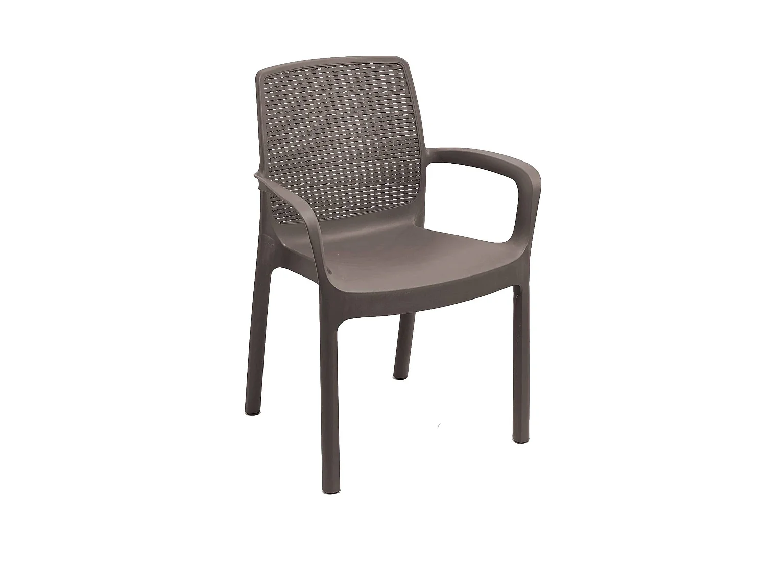 Chaise d'extérieur Damols, Siège de jardin, Chaise pour table à manger, Fauteuil d'extérieur effet rotin, 100% Made in Italy, 54x60h82 cm, Marron