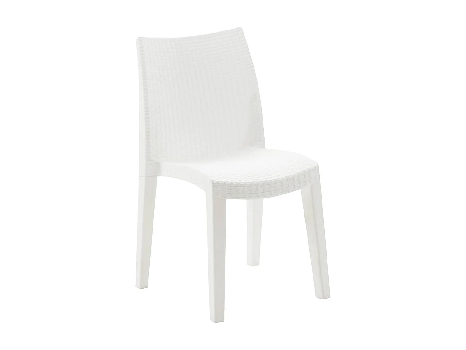 Chaise d'extérieur Dmondin, Siège de jardin, Chaise pour table à manger, Fauteuil d'extérieur effet rotin, 100% Made in Italy, 48x55h86 cm, Blanc