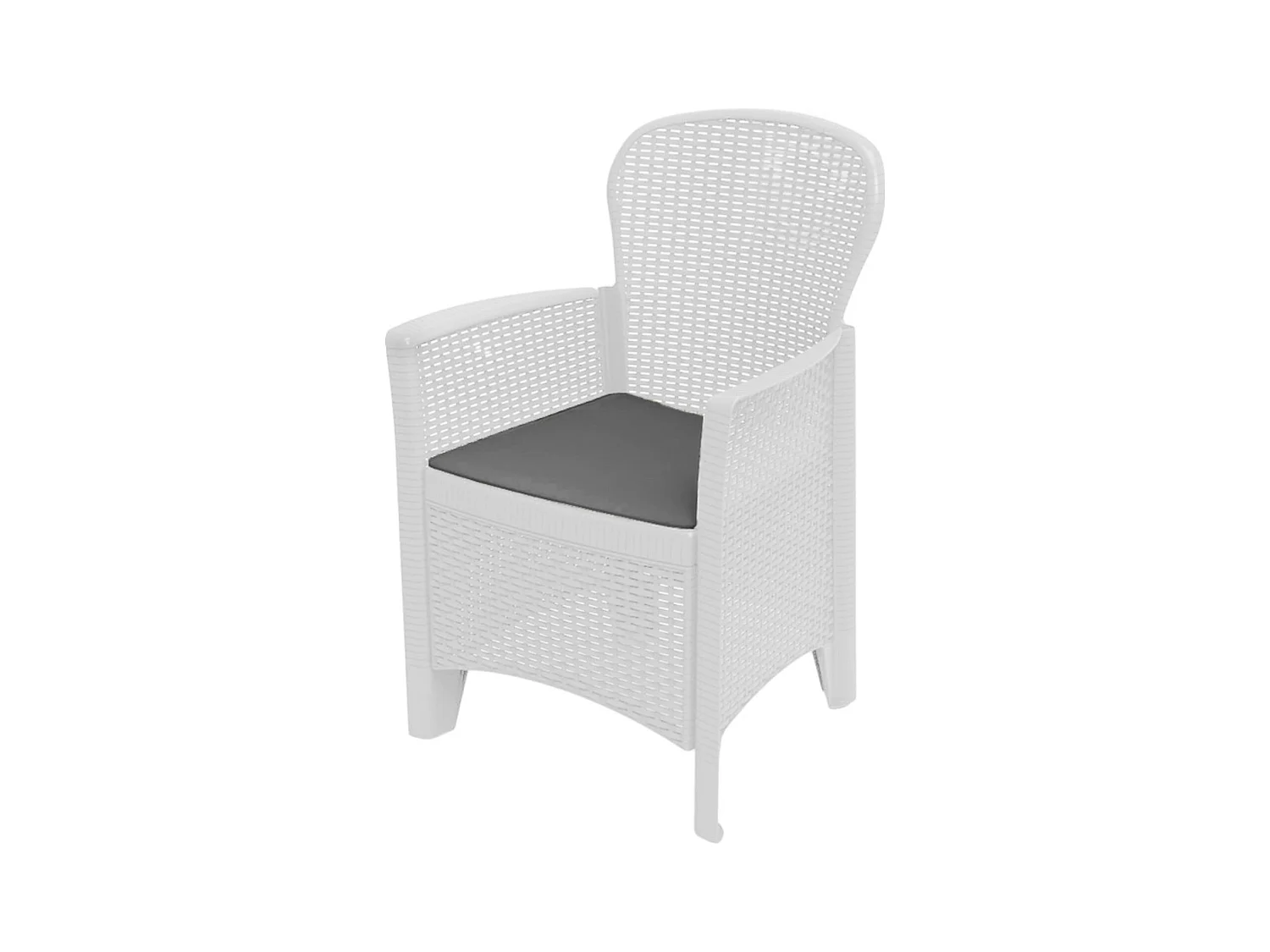 Chaise d'extérieur Dboatti, Siège de jardin, Fauteuil d'extérieur effet rotin, 100% Made in Italy, 60x58h89 cm, Blanc