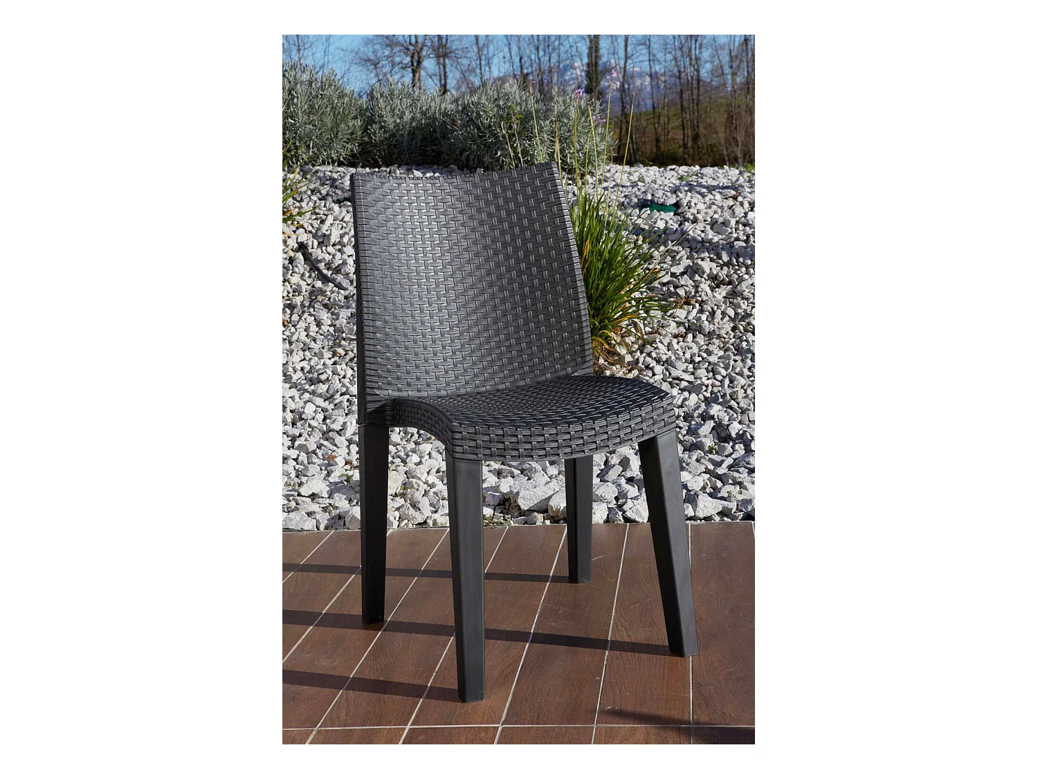 Dmora - Sedia da esterno Ant, 48x55h86 cm, Antracite