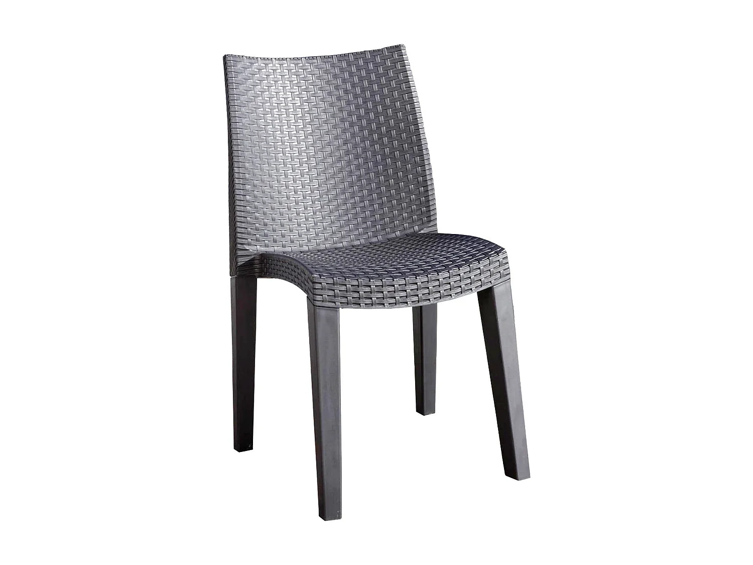 Gartenstuhl Dmondin, Gartensitz, Stuhl für Esstisch, Outdoor-Sessel in Rattan-Optik, 100 % Made in Italy, 48x55h86 cm, Anthrazit