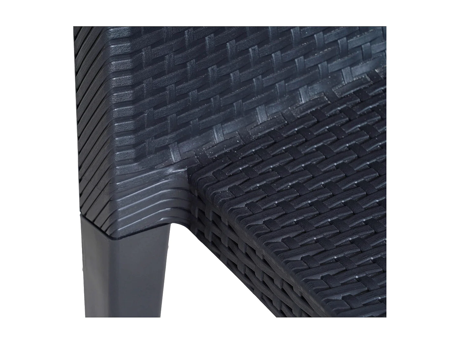 Gartenstuhl Dmondin, Gartensitz, Stuhl für Esstisch, Outdoor-Sessel in Rattan-Optik, 100 % Made in Italy, 48x55h86 cm, Anthrazit