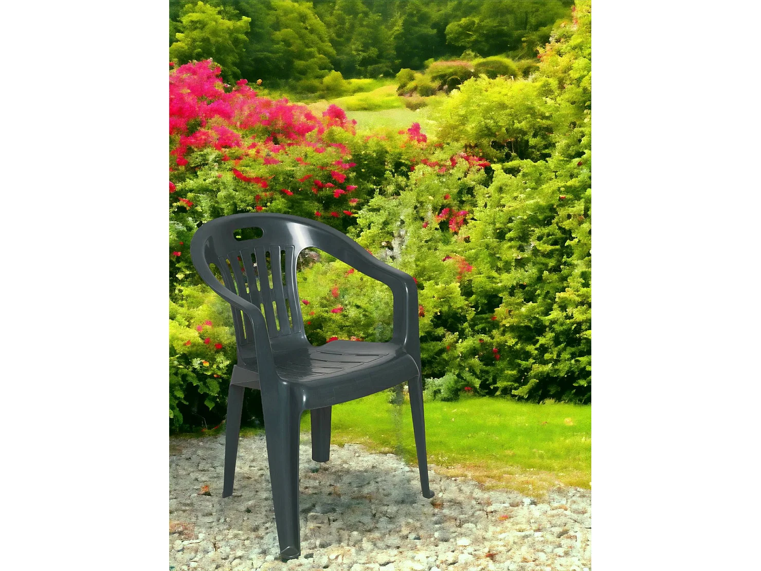 Damorus buitenstoel, Tuinstoel, Stoel voor eettafel, Buitenfauteuil, 100% Made in Italy, 56x55h78 cm, Groen