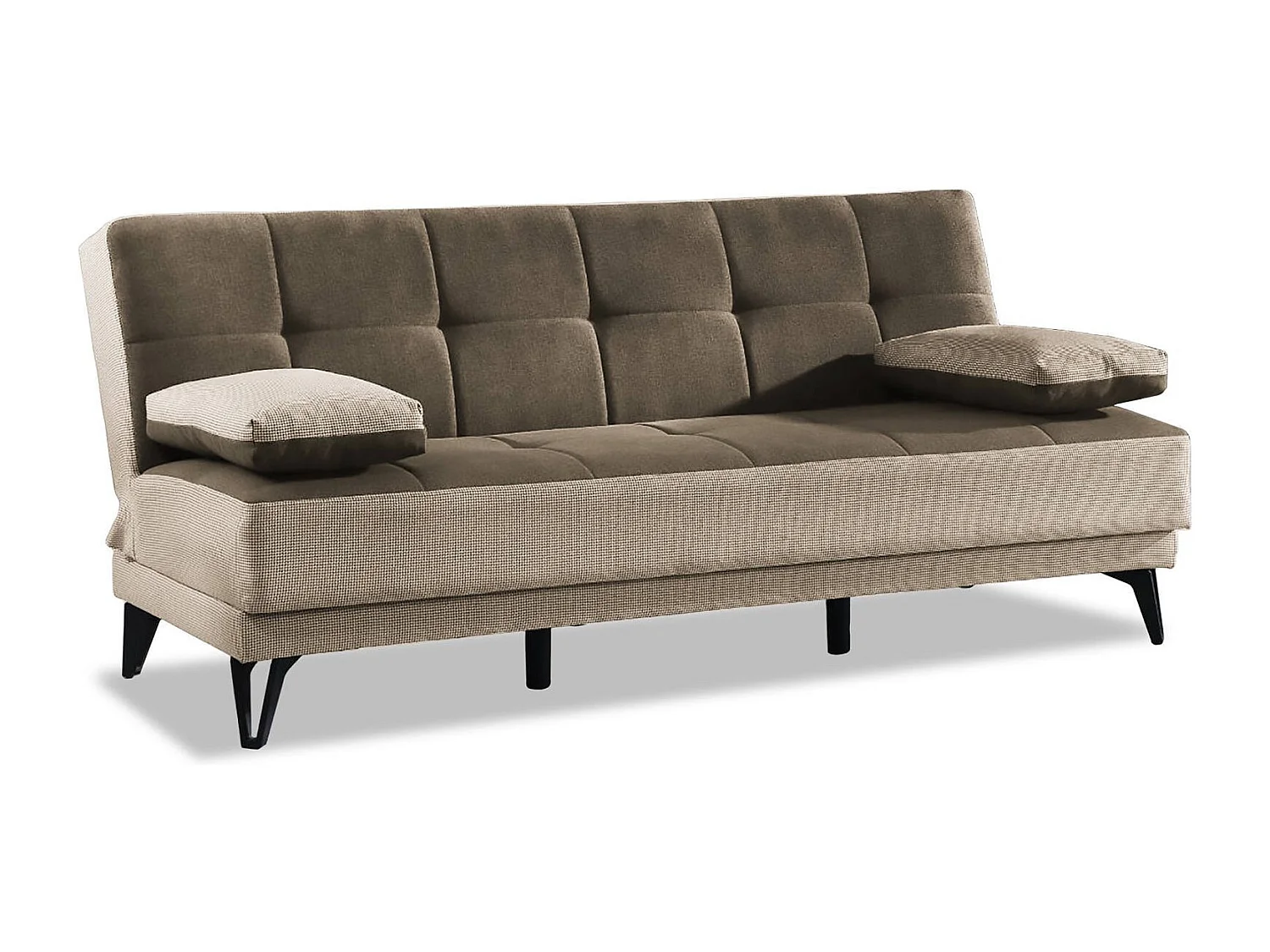 Dmora Divano Letto 3 Posti Jordi 87x190 cm Nero di Apertura Click-clack Reclinabile, Posti a Sedere 3