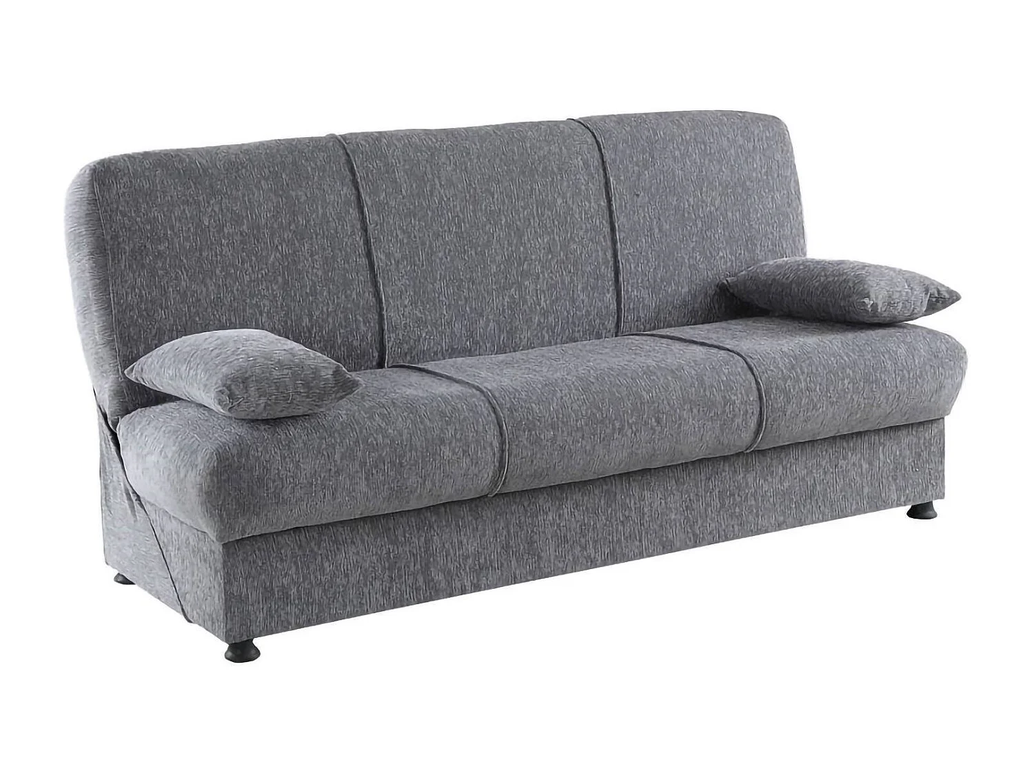 Dmora Slaapbank 3-zits Alvaro 81x180 cm Zwart Opslag Click-clack, Verstelbaar