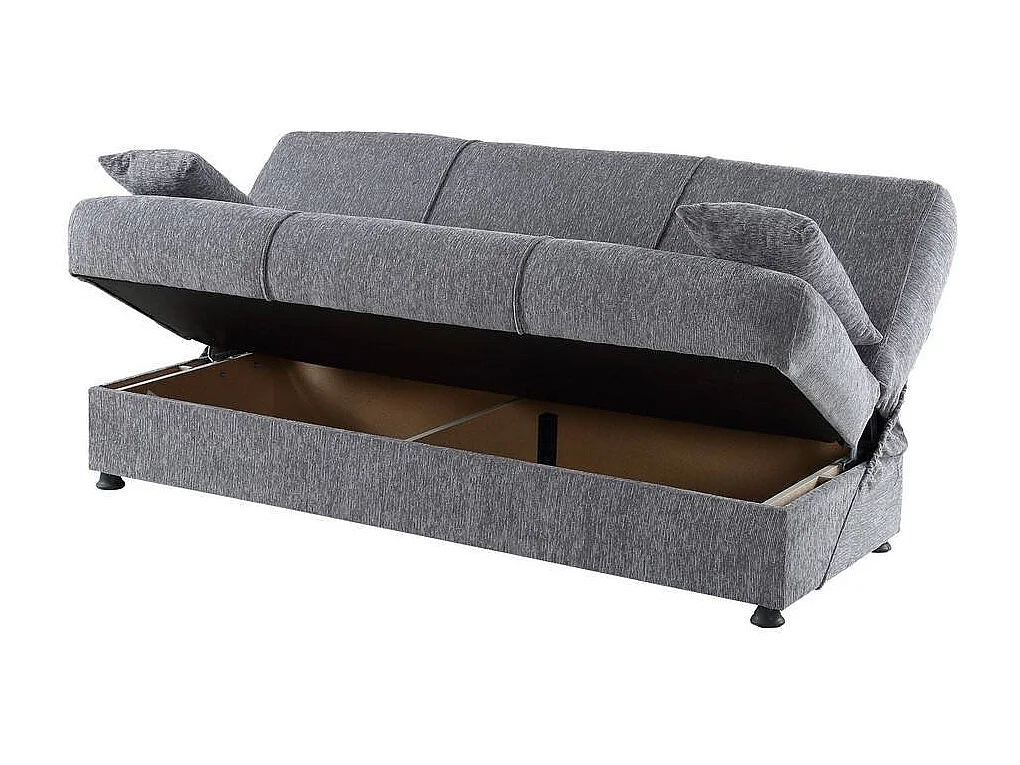 Dmora Slaapbank 3-zits Alvaro 81x180 cm Zwart Opslag Click-clack, Verstelbaar