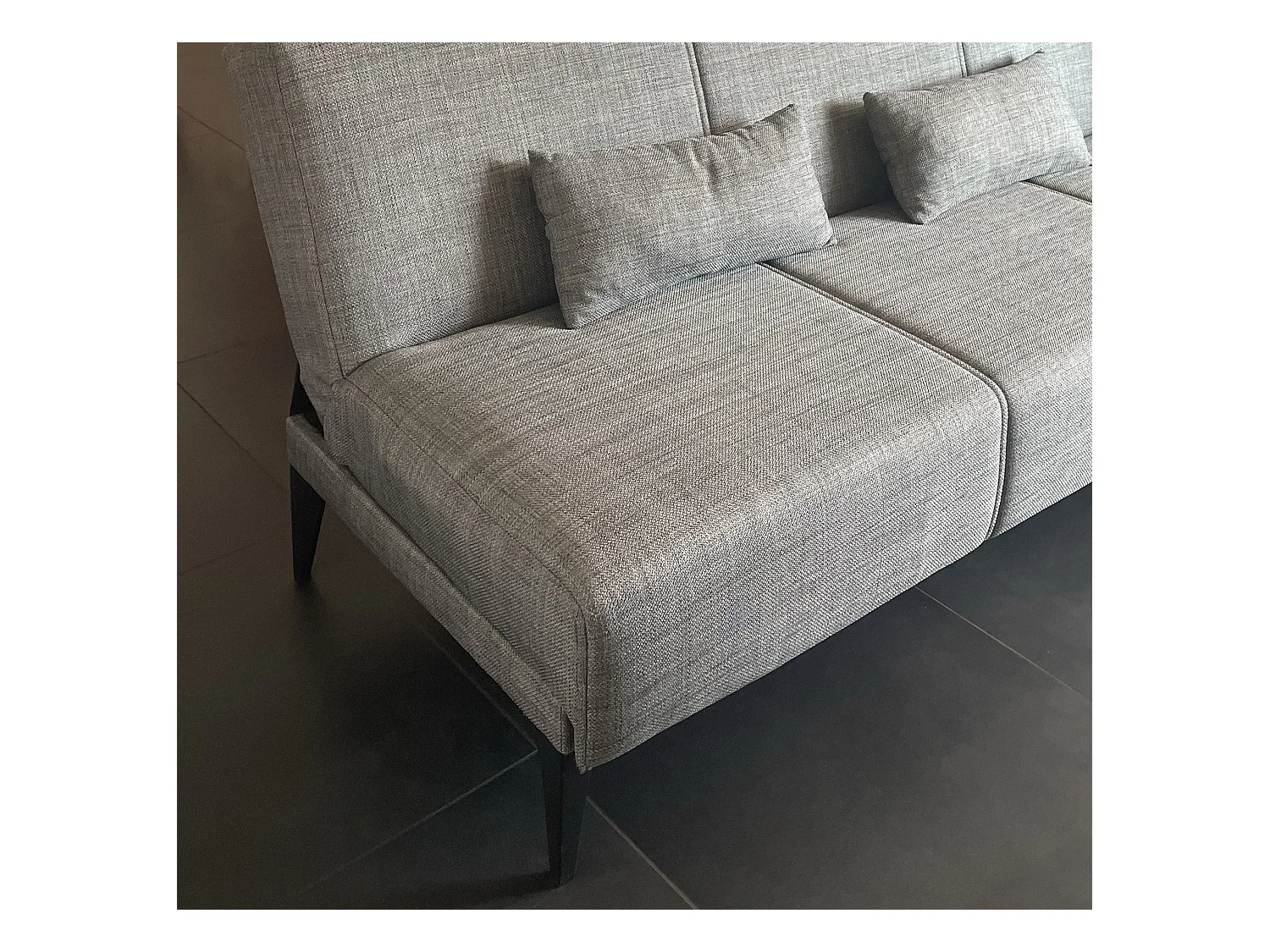 Canapé lit Hugo, Canapé lit en tissu, Canapé lit avec mécanisme d'ouverture par clic, Canapé lit avec coussins, 190x70h80 cm, Grey