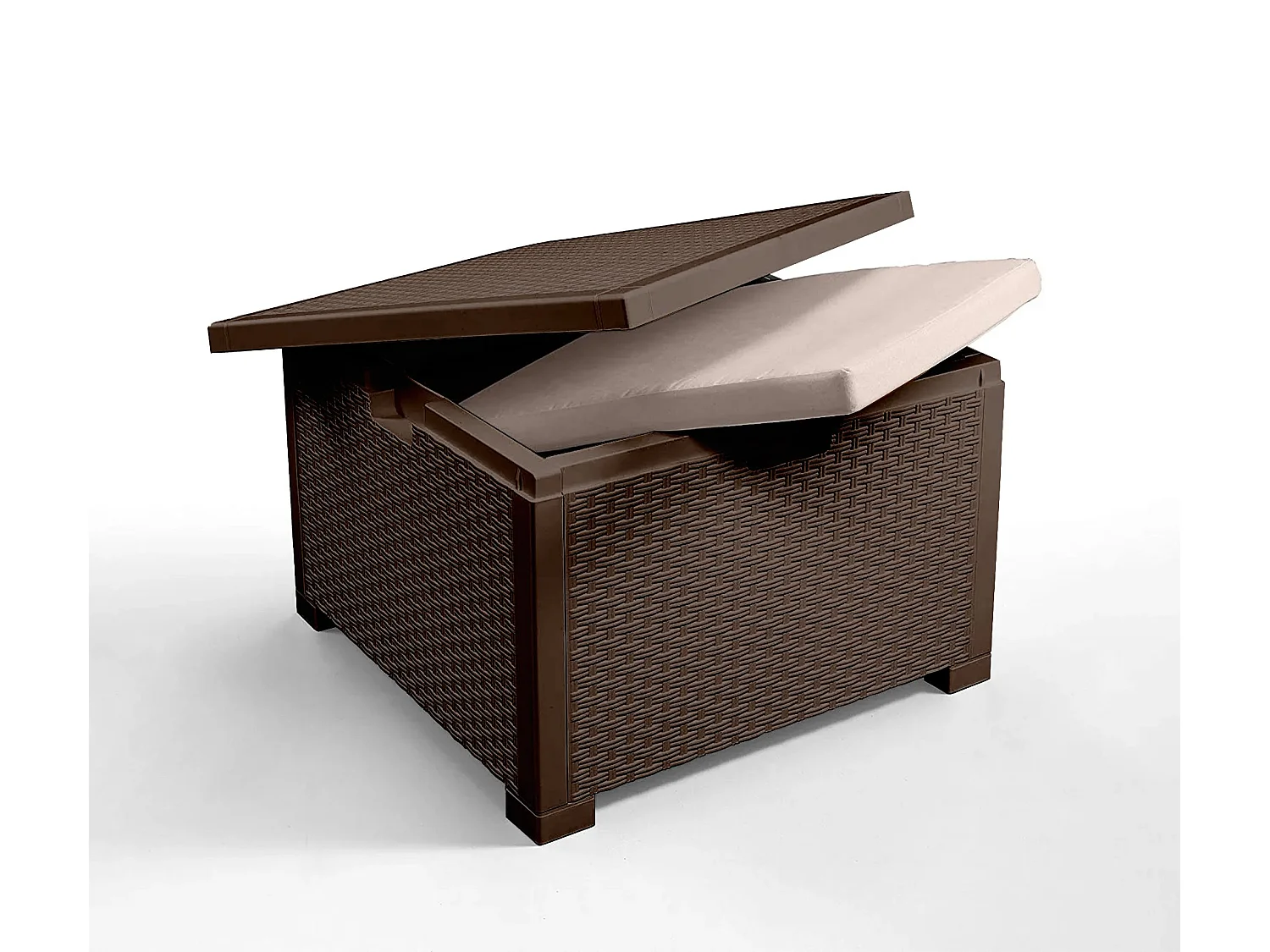 Lounge-Set für den AuÃŸenbereich Dkrajn, Gartenset mit Kissen, Lounge-Set für den Innenbereich in Rattan-Optik, 100 % Made in Italy, Braun