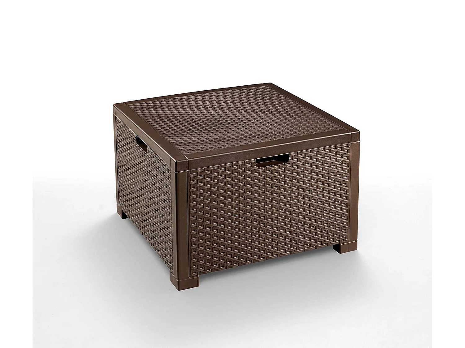 Conjunto de salón exterior Neptune, Conjunto de jardín con cojines, Conjunto de salón interior efecto ratán, 100% Made in Italy, Marrón