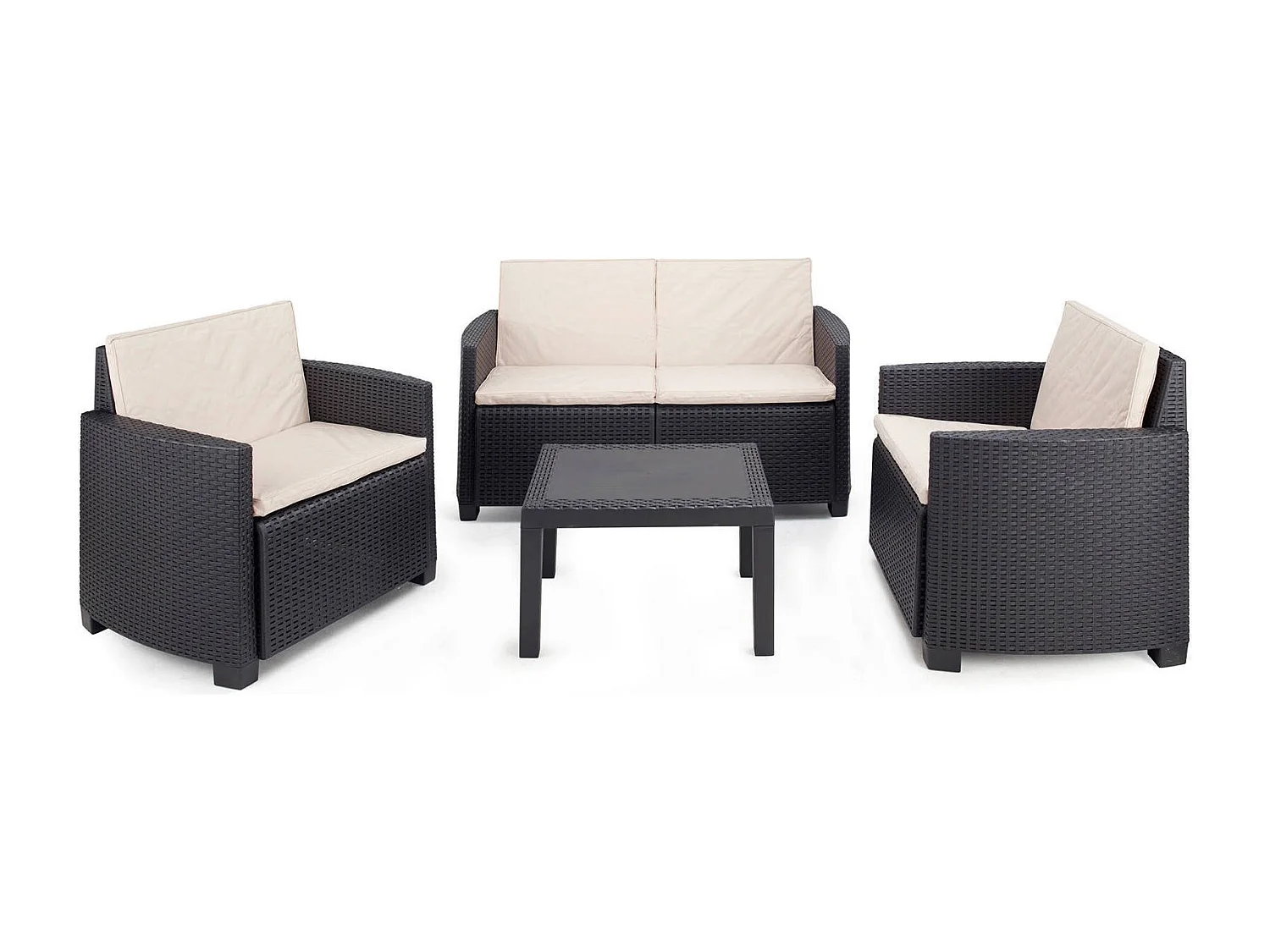 Dmora - Set salotto da esterno Arabesk, 100% Made in Italy, Antracite