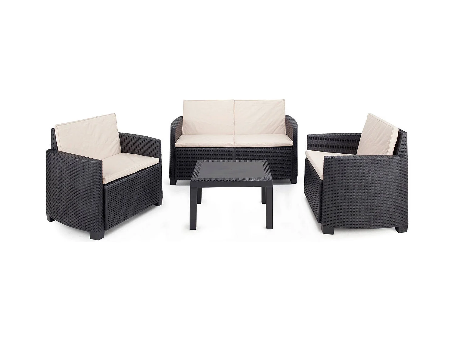 Dmora - Set salotto da esterno Arabesk, 100% Made in Italy, Antracite