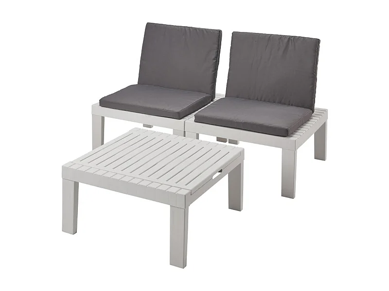 Set Salotto da Esterno Aixela, 2 Posti Made in Italy, Bianco, Salottino Outdoor