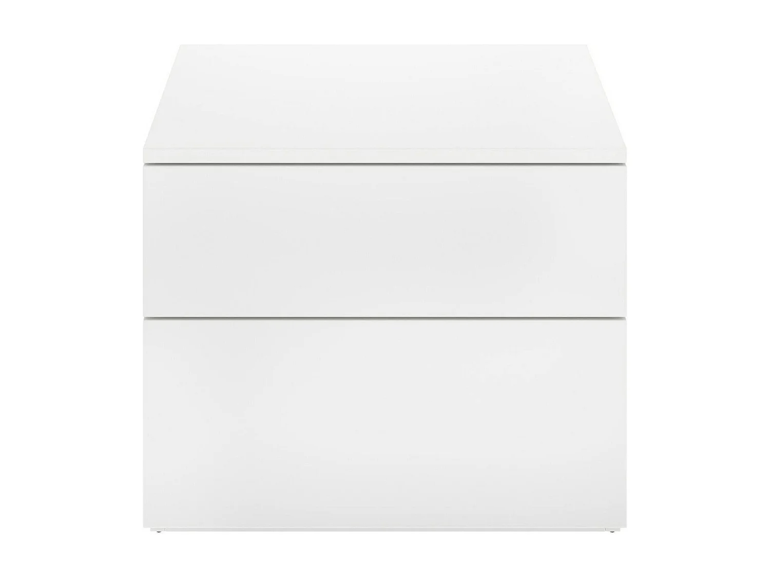 Mesita de noche Ragola, Mesita de noche, Cajonera baja con 2 cajones, 52x34h42 cm, Blanco