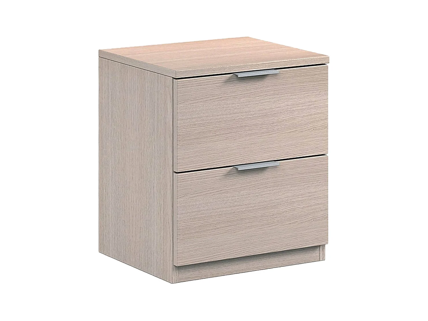 Table de chevet Dmila, Table de chevet moderne avec 2 tiroirs, Table de nuit, Commode basse pour chambre, 38x34h45 cm, Chêne