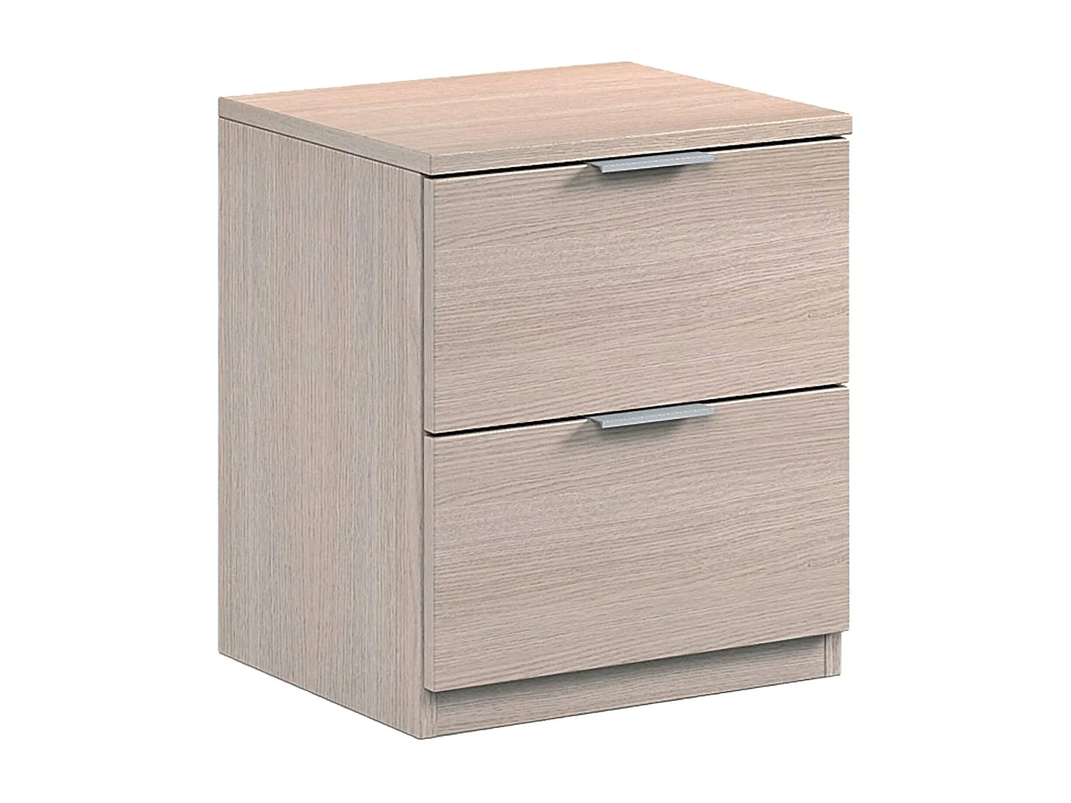 Dmila nachtkastje, Modern nachtkastje met 2 laden, Nachtkastje, Laag dressoir voor slaapkamer, 38x34h45 cm, Eiken