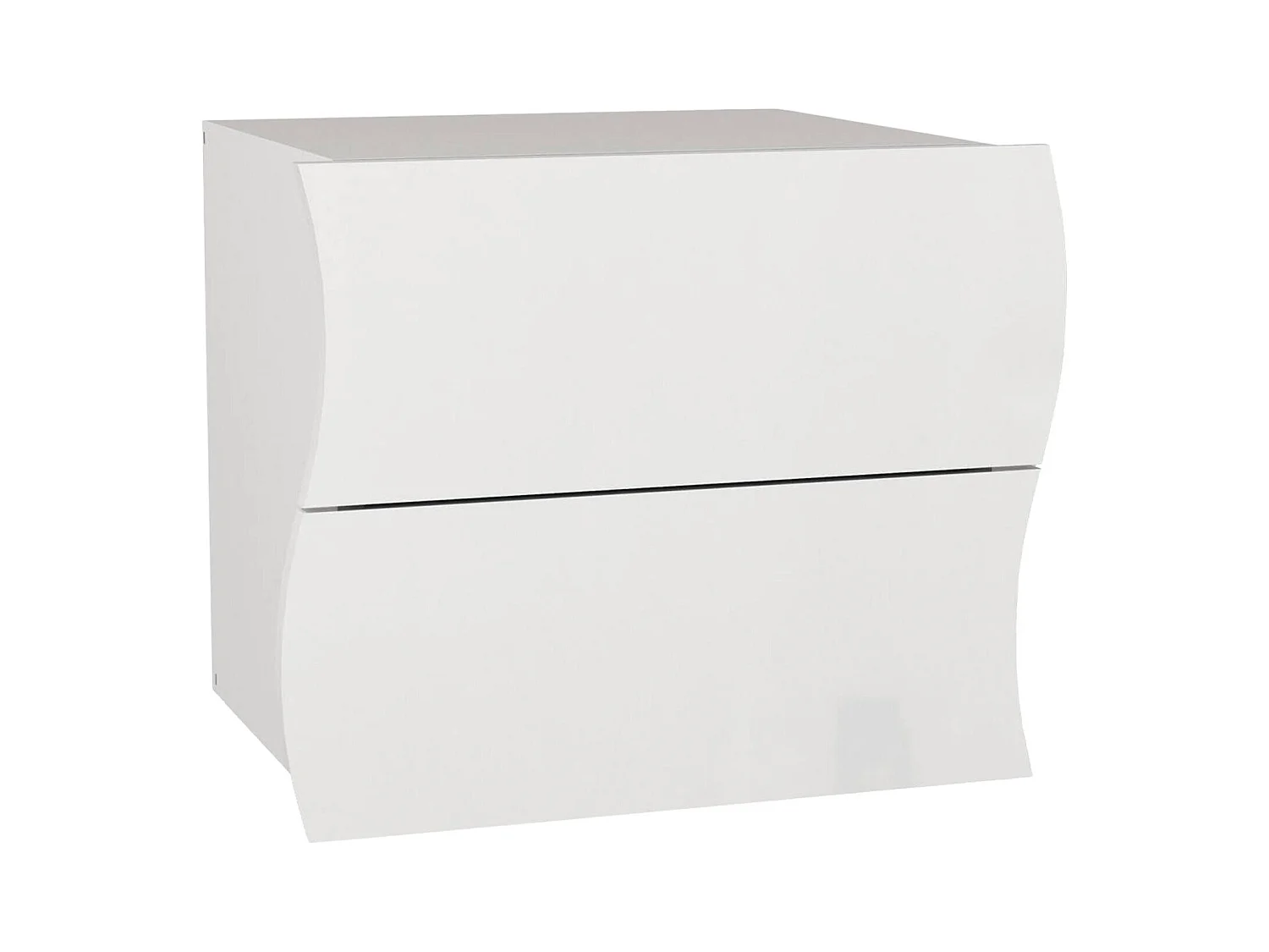 Table de chevet Dchies, Table de nuit avec 2 tiroirs, Armoire de chambre, 100% Made in Italy, 50x40h41 cm, Blanc brillant