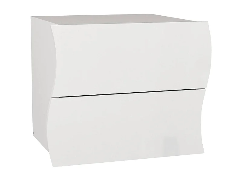 Dmora - Comodino Thanatos, cm 50x40h41, Bianco lucido