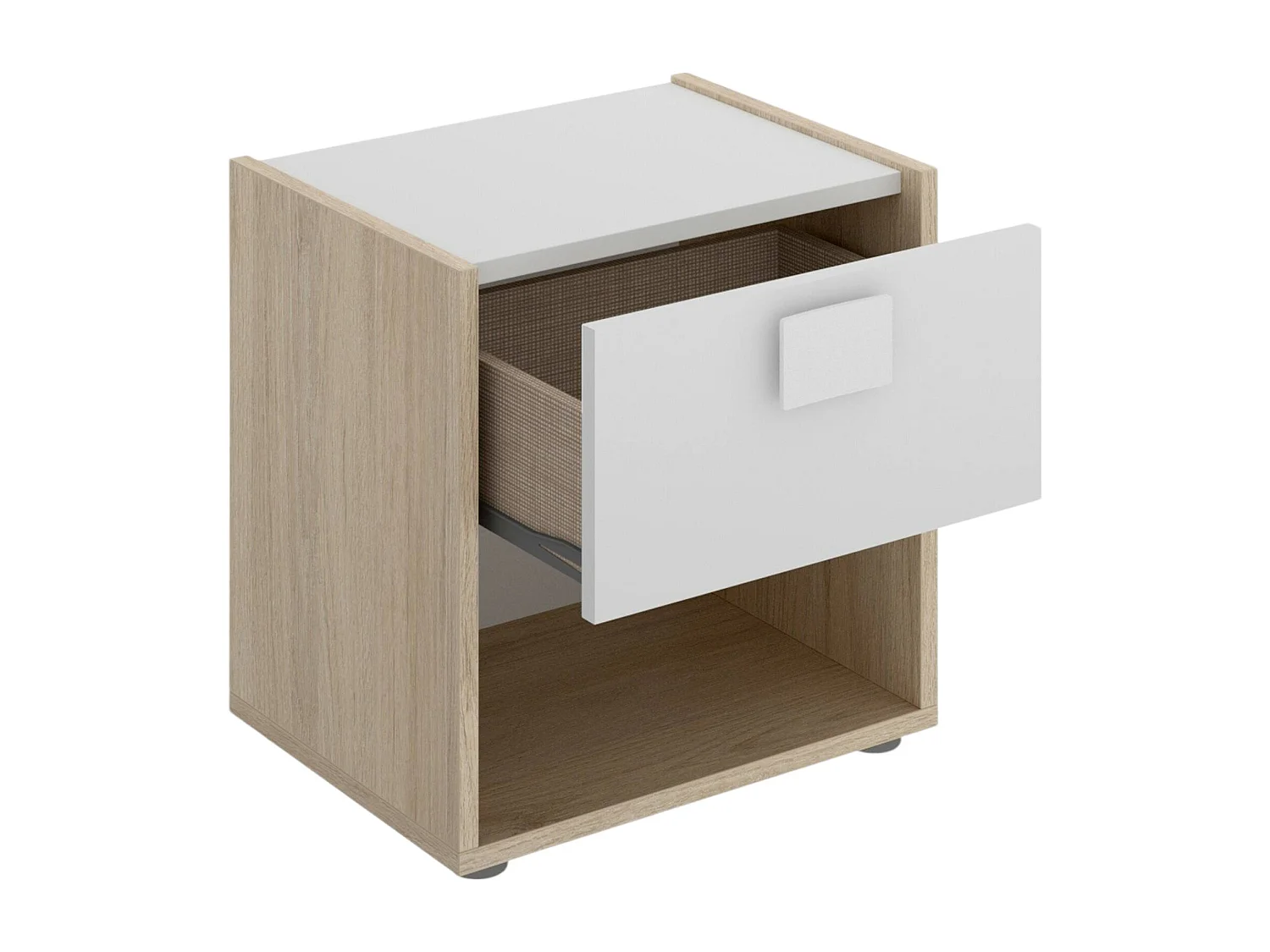 Comodino Artica, 2 Ripiani, 33x40x42h cm Bianco