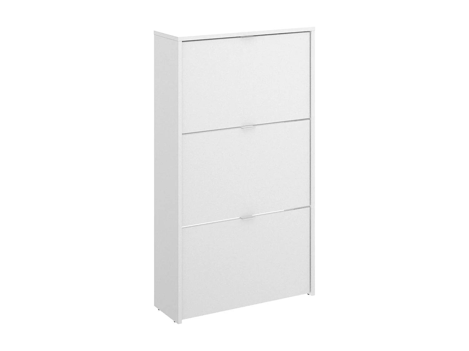 Vignole étagère à chaussures, étagère à chaussures d'entrée peu encombrante, meuble à chaussures avec 3 portes pliantes, 61x25h113 cm, Blanc