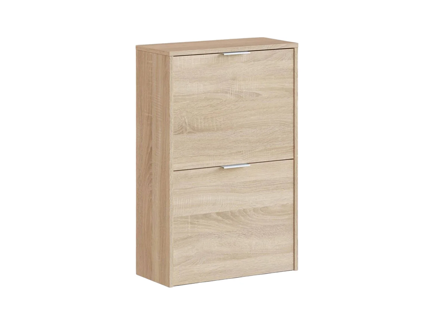 Étagère à chaussures Valdosta, Étagère à chaussures peu encombrante avec 2 portes, Étagère à chaussures d'entrée, Armoire à chaussures, 50x22h76 cm, Chêne