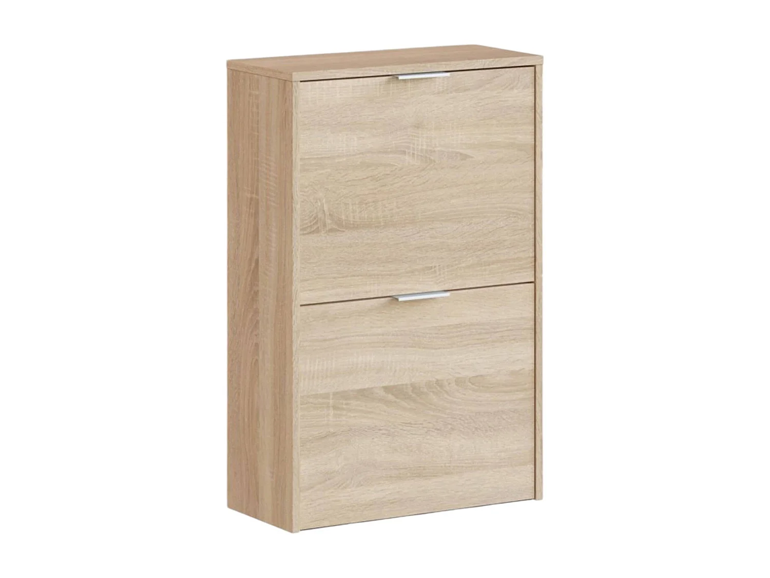 Étagère à chaussures Valdosta, Étagère à chaussures peu encombrante avec 2 portes, Étagère à chaussures d'entrée, Armoire à chaussures, 50x22h76 cm, Chêne