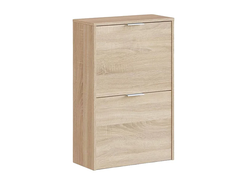 Dmora Scarpiera Valdosta, Portascarpe salvaspazio a 2 Ante, Scarpiera da Ingresso, Armadio scarpiera, 50x22h76 cm, Rovere
