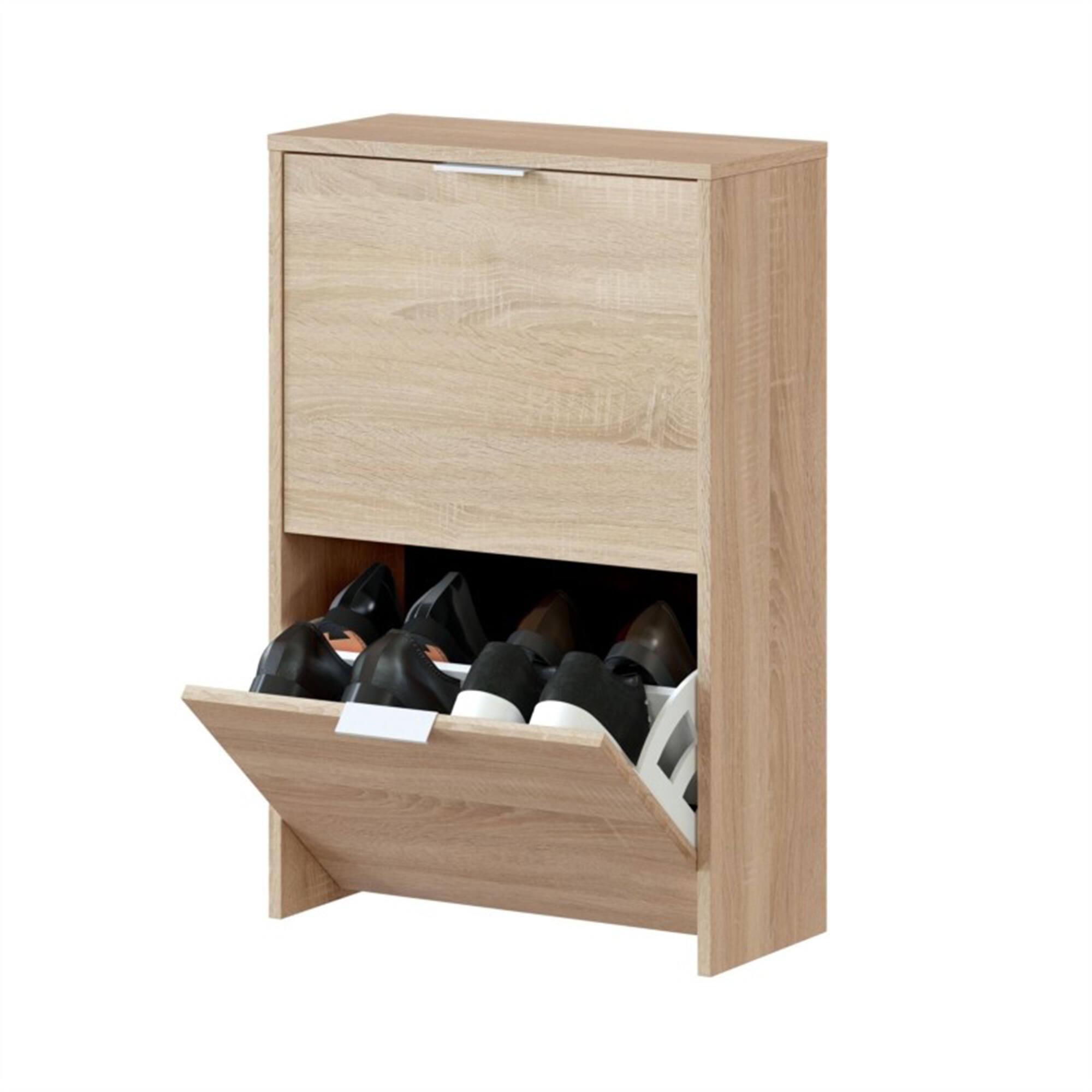 Schuhregal Valdosta, Platzsparendes Schuhregal mit 2 Türen, Schuhregal