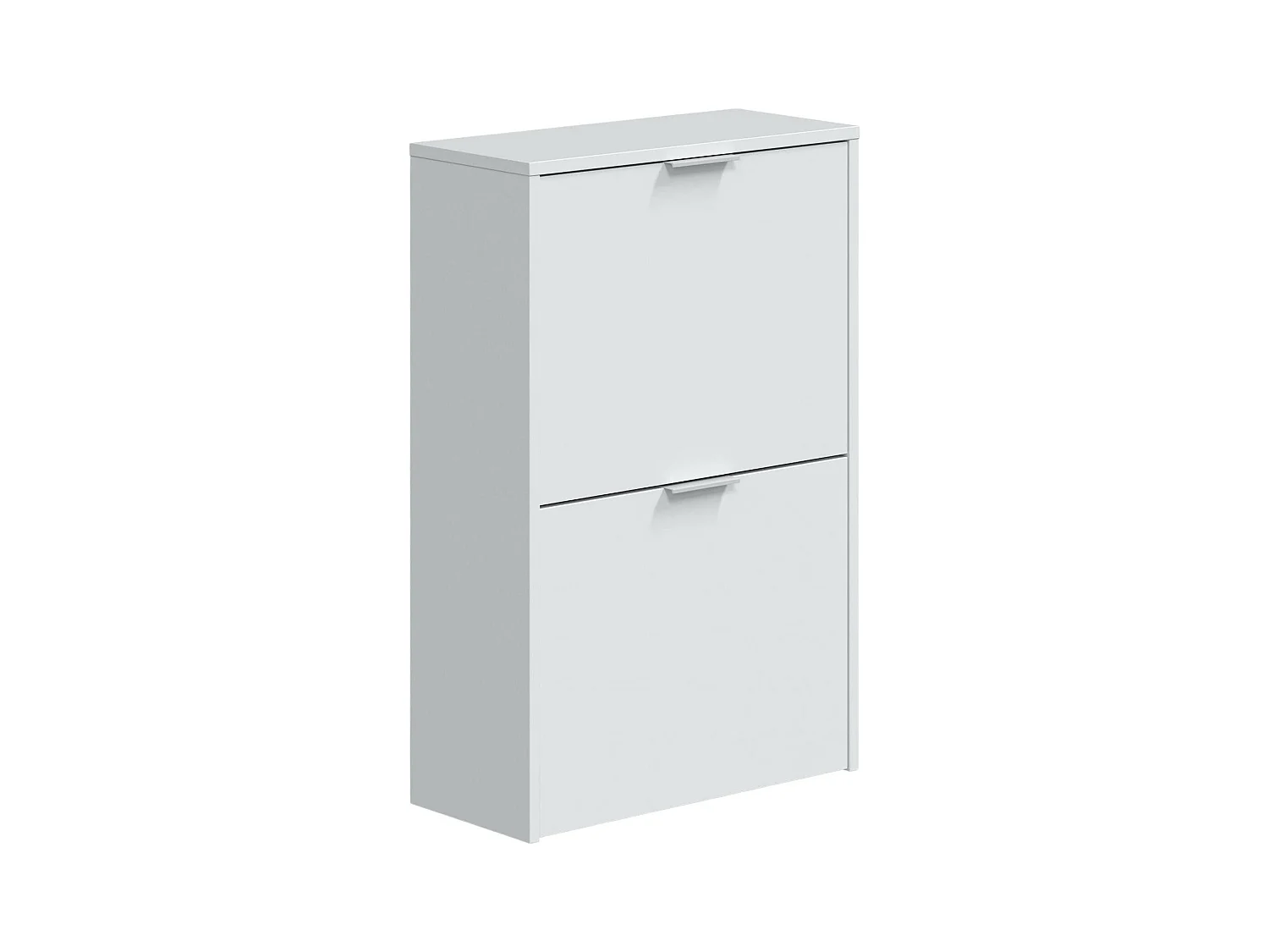 Étagère à chaussures Valdosta, Étagère à chaussures peu encombrante avec 2 portes, Étagère à chaussures d'entrée, Armoire à chaussures, 50x22h76 cm, Blanc