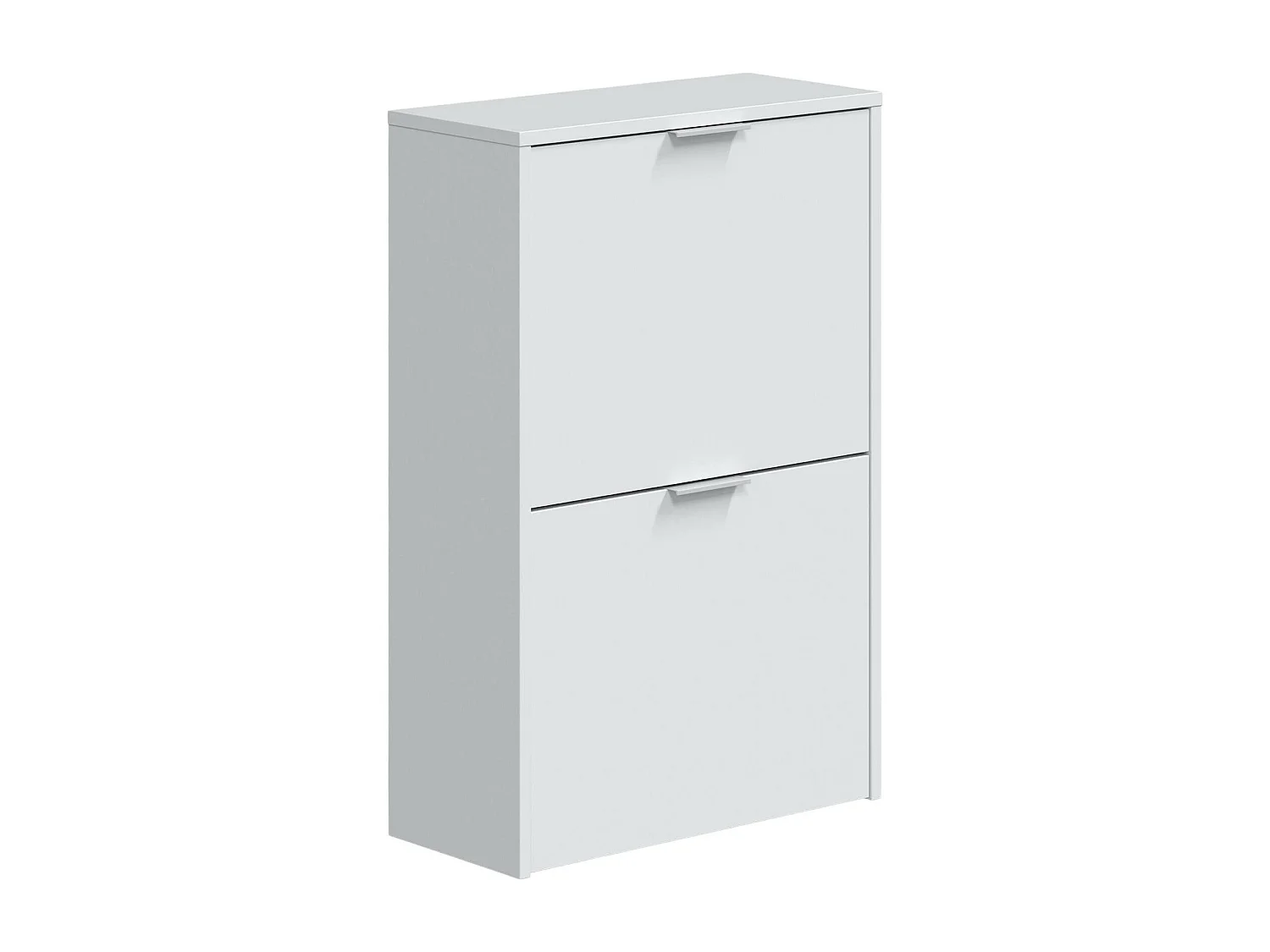 Étagère à chaussures Valdosta, Étagère à chaussures peu encombrante avec 2 portes, Étagère à chaussures d'entrée, Armoire à chaussures, 50x22h76 cm, Blanc