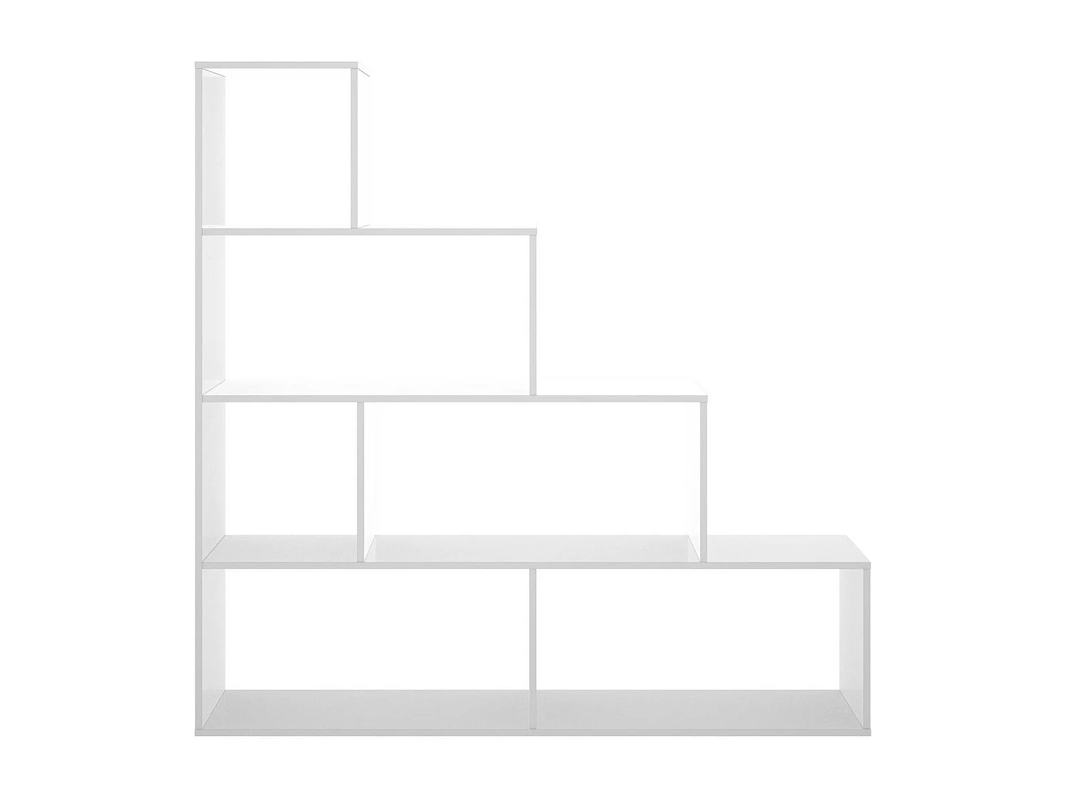 Buchhandlung Dmorr, Doppelseitiges Bücherregal mit 6 Einlegeböden, Trennregal mit Bürofächern, 145x29h145 cm, Glänzend WeiÃŸ