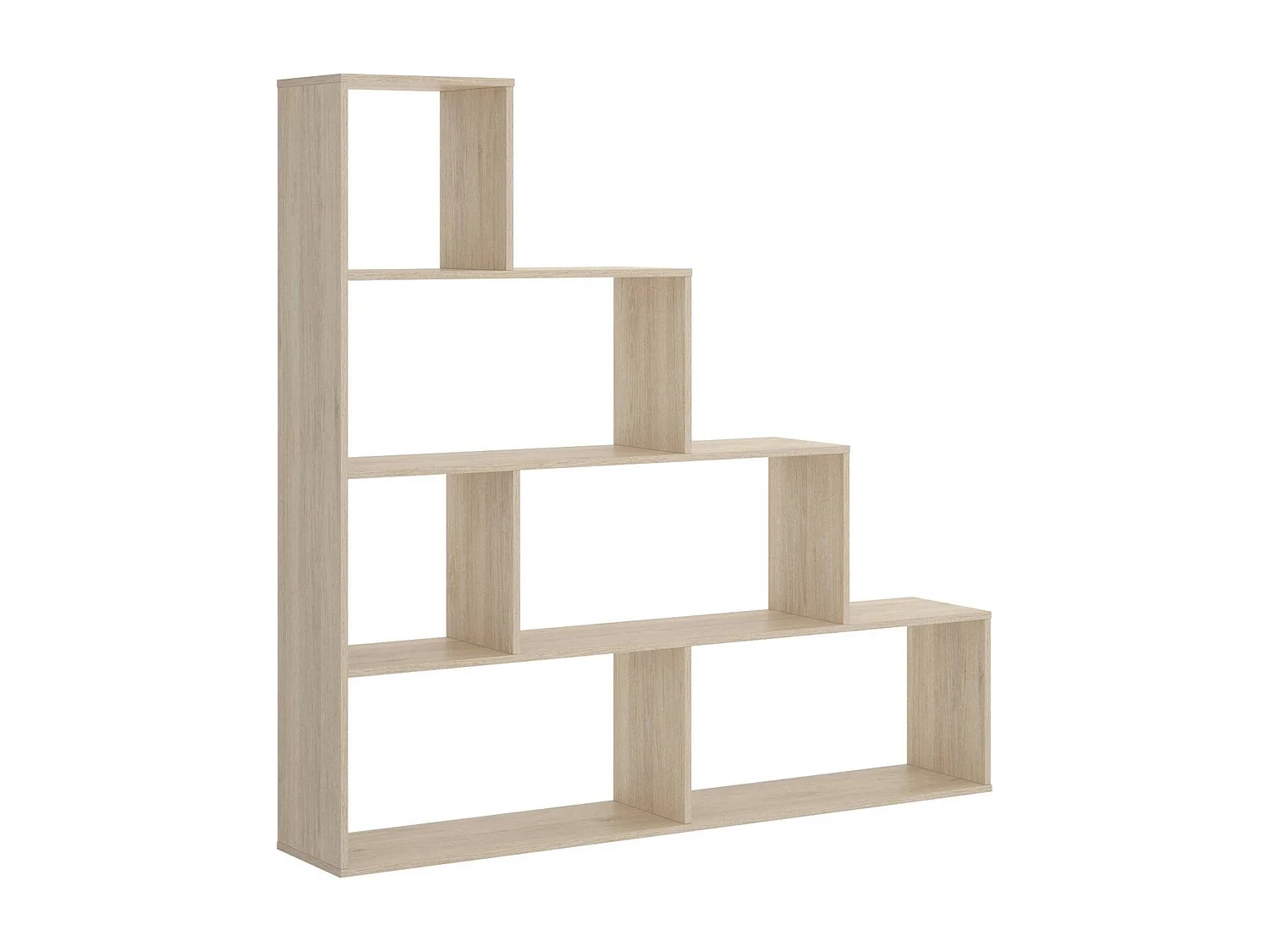 Bücherregal Dmorr, Doppelseitiges Bücherregal mit 6 Einlegeböden, Trennregal mit Bürofächern, 145x29h145 cm, Eiche